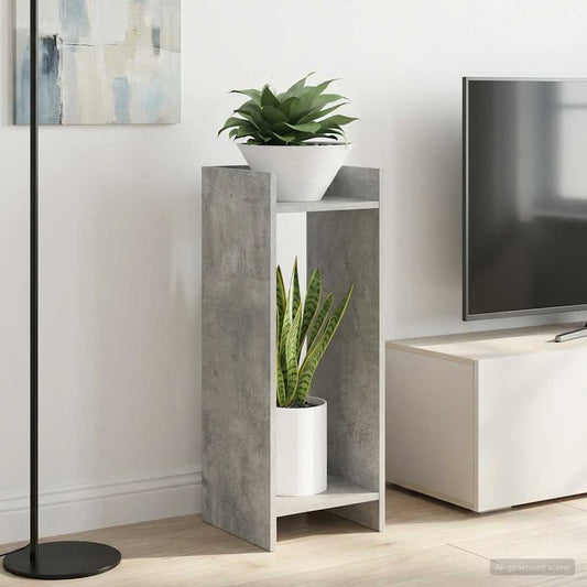 Plantenstandaard met plank 2 pcs Beton Grijs 30 x 30 x 80 cm is nu te koop bij PeponiXL, paradijselijk wonen!