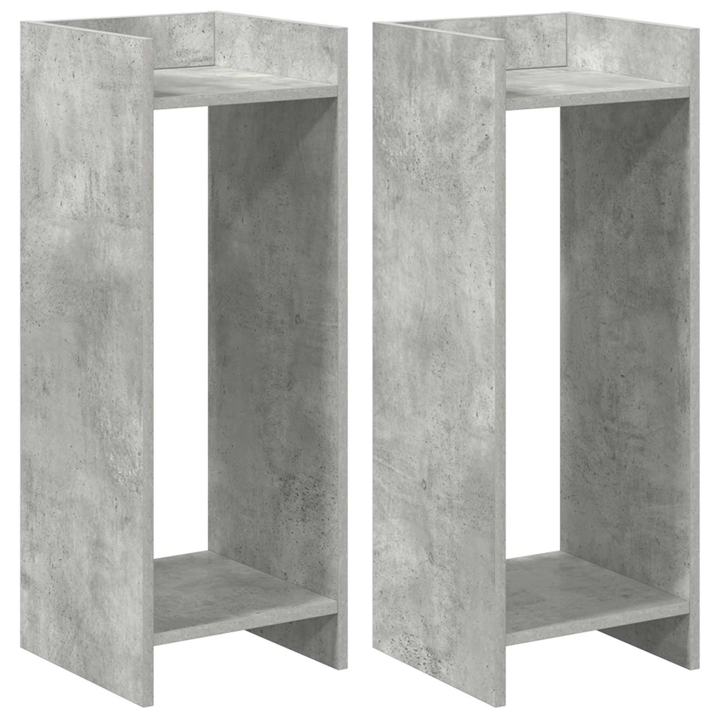 Plantenstandaard met plank 2 pcs Beton Grijs 30 x 30 x 80 cm is nu te koop bij PeponiXL, paradijselijk wonen!