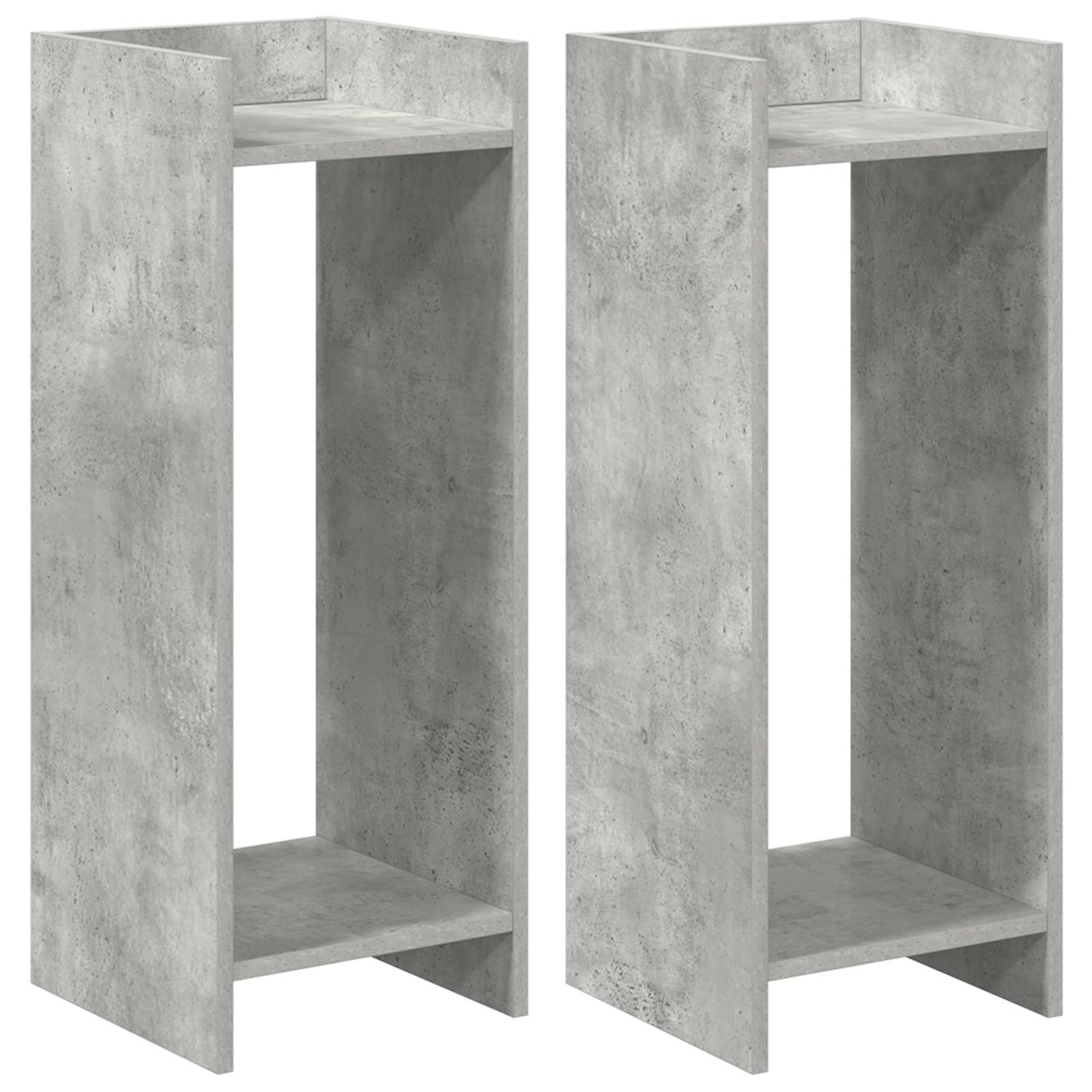 Plantenstandaard met plank 2 pcs Beton Grijs 30 x 30 x 80 cm is nu te koop bij PeponiXL, paradijselijk wonen!