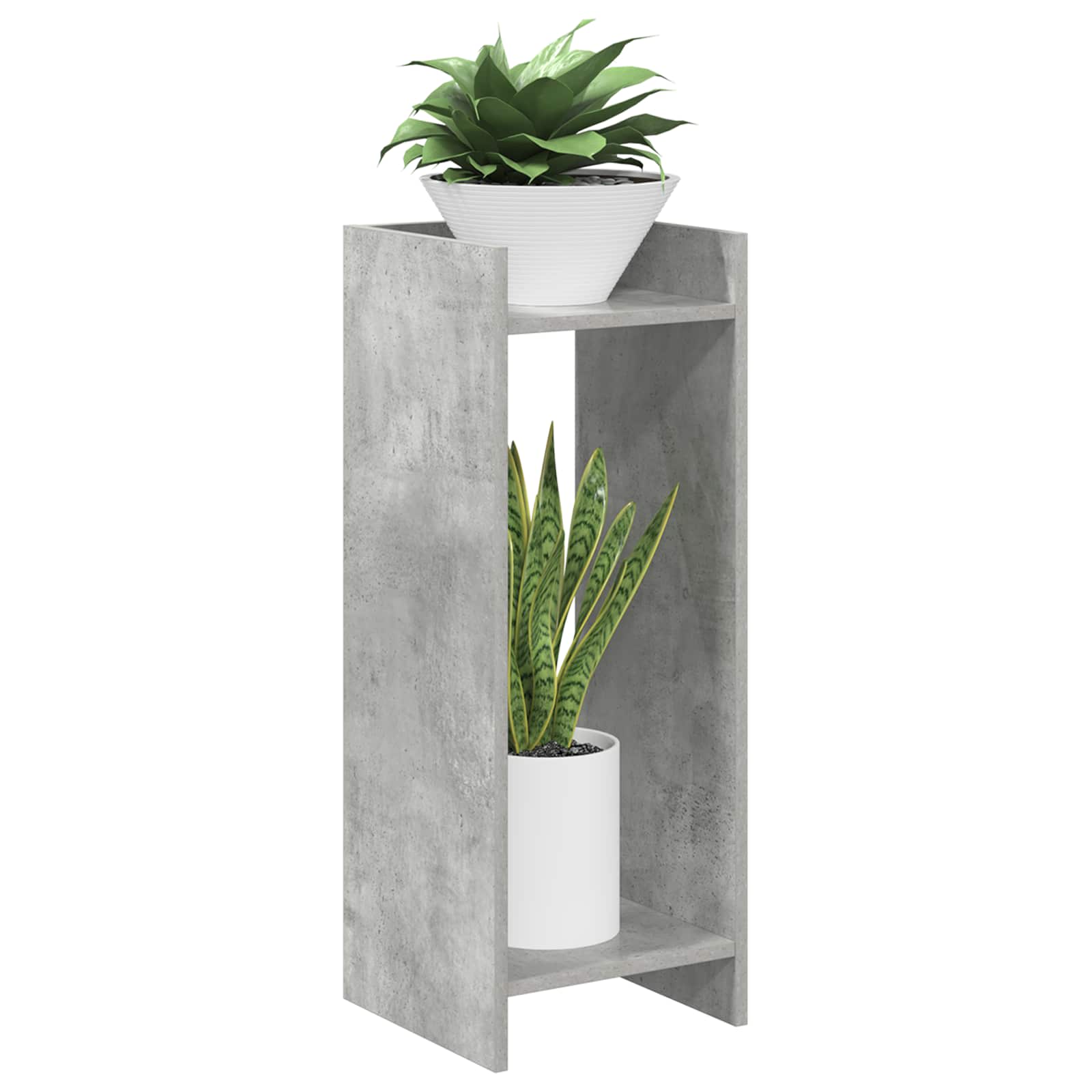 Plantenstandaard met plank 2 pcs Beton Grijs 30 x 30 x 80 cm is nu te koop bij PeponiXL, paradijselijk wonen!