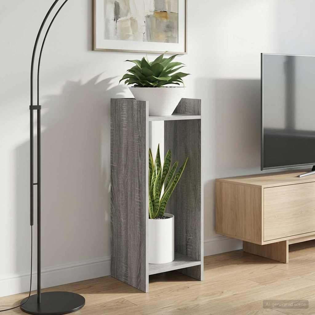 Plantenstandaard met plank Grijze Sonoma 30 x 30 x 80 cm is nu te koop bij PeponiXL, paradijselijk wonen!