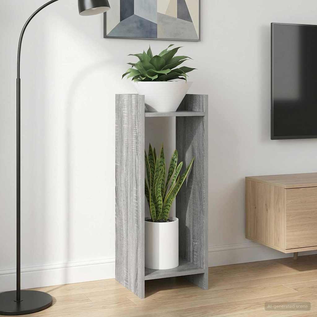 Plantenstandaard met plank 2 pcs Grijze Sonoma 30 x 30 x 80 cm is nu te koop bij PeponiXL, paradijselijk wonen!