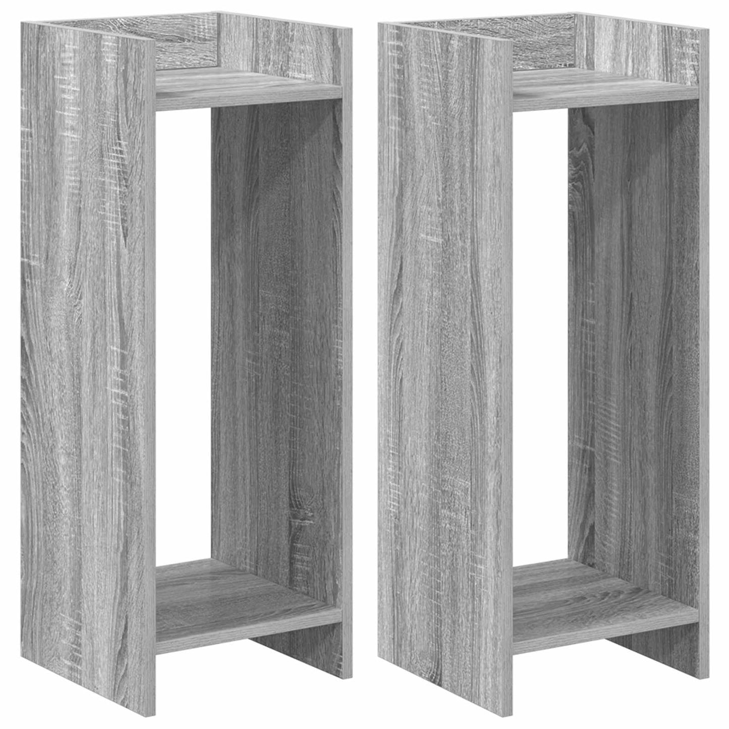 Plantenstandaard met plank 2 pcs Grijze Sonoma 30 x 30 x 80 cm is nu te koop bij PeponiXL, paradijselijk wonen!