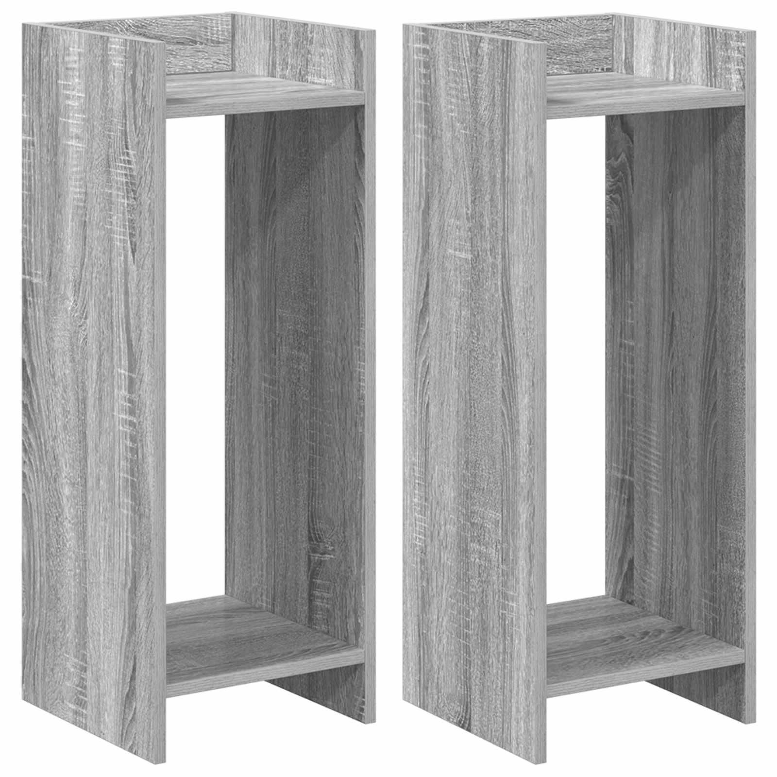 Plantenstandaard met plank 2 pcs Grijze Sonoma 30 x 30 x 80 cm is nu te koop bij PeponiXL, paradijselijk wonen!