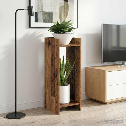 Plantenstandaard met plank 2 pcs Oudhout 30 x 30 x 80 cm is nu te koop bij PeponiXL, paradijselijk wonen!
