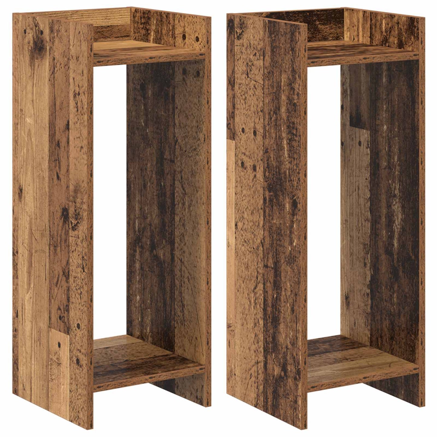 Plantenstandaard met plank 2 pcs Oudhout 30 x 30 x 80 cm is nu te koop bij PeponiXL, paradijselijk wonen!