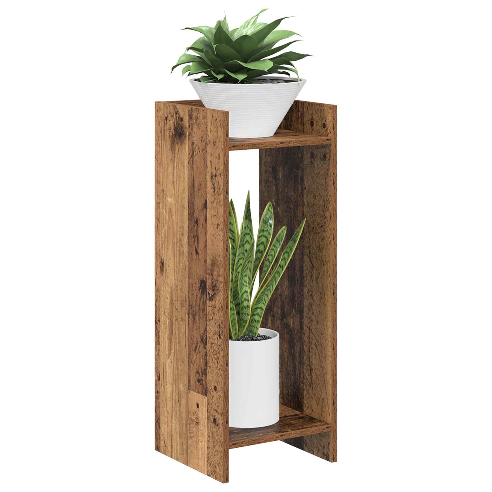 Plantenstandaard met plank 2 pcs Oudhout 30 x 30 x 80 cm is nu te koop bij PeponiXL, paradijselijk wonen!