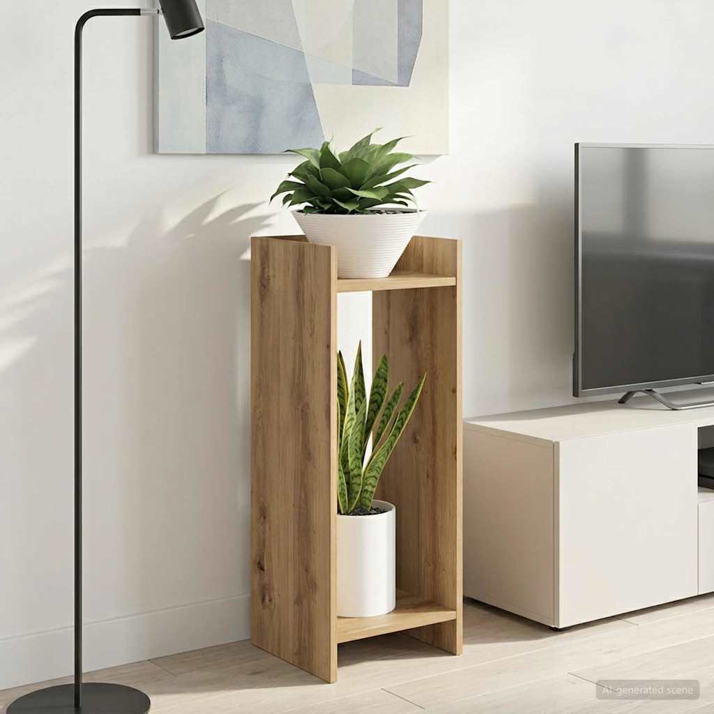 Plantenstandaard met plank 2 pcs Artisan Eik 30 x 30 x 80 cm is nu te koop bij PeponiXL, paradijselijk wonen!