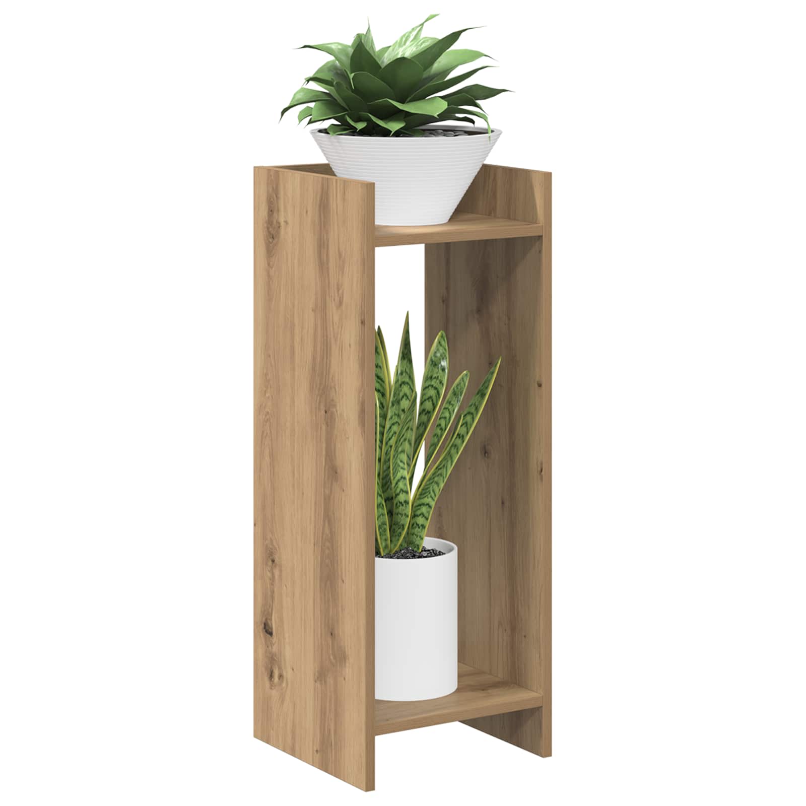 Plantenstandaard met plank 2 pcs Artisan Eik 30 x 30 x 80 cm is nu te koop bij PeponiXL, paradijselijk wonen!