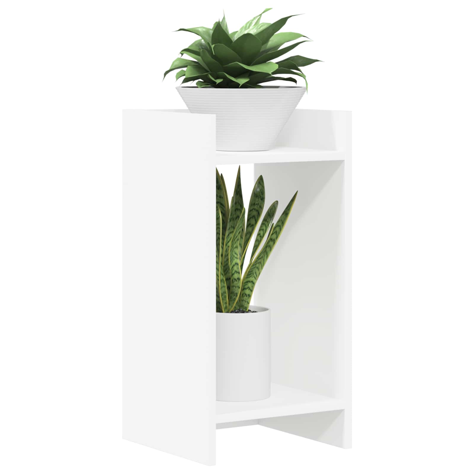 Plantenstandaard 2 pcs Wit 30 x 30 x 60 cm Geconstrueerd hout is nu te koop bij PeponiXL, paradijselijk wonen!