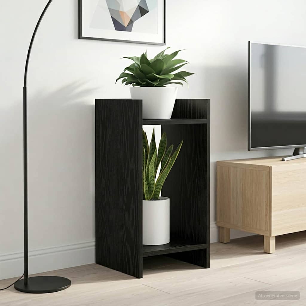 Plantenstandaard Zwarte Eik 30 x 30 x 60 cm Geconstrueerd hout is nu te koop bij PeponiXL, paradijselijk wonen!