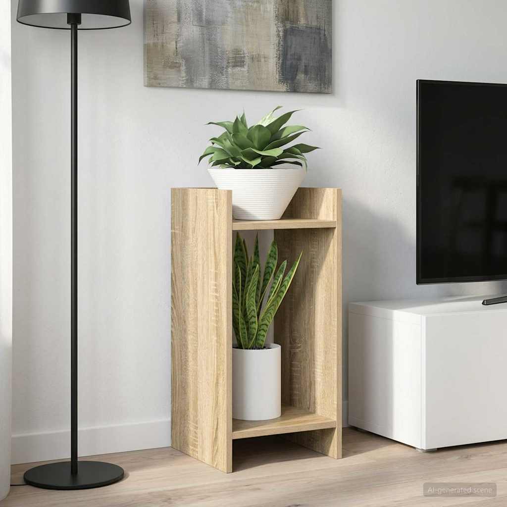 Plantenstandaard met plank Sonoma Eiken 30 x 30 x 60 cm is nu te koop bij PeponiXL, paradijselijk wonen!