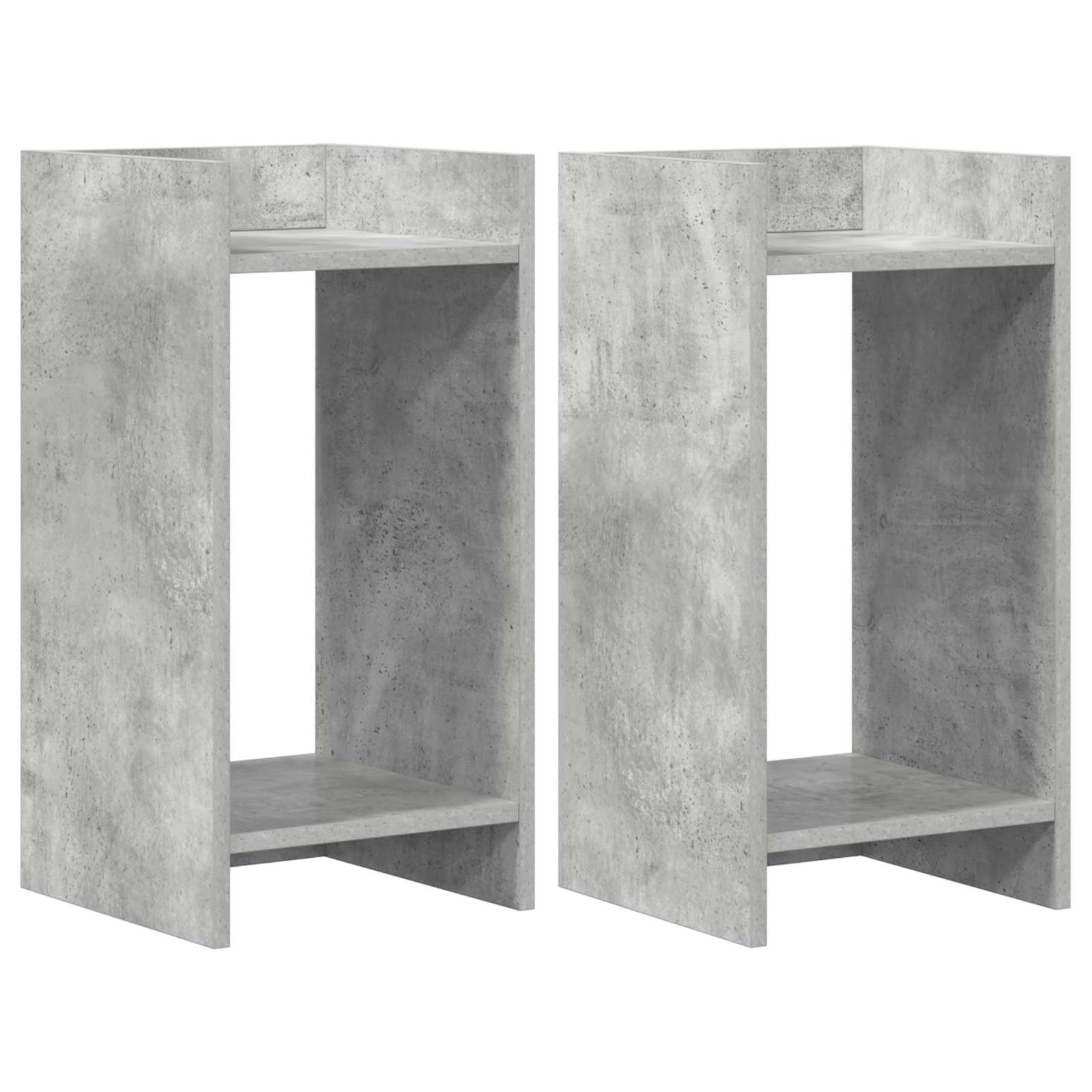 Plantenstandaard met plank 2 pcs Beton Grijs 30 x 30 x 60 cm is nu te koop bij PeponiXL, paradijselijk wonen!