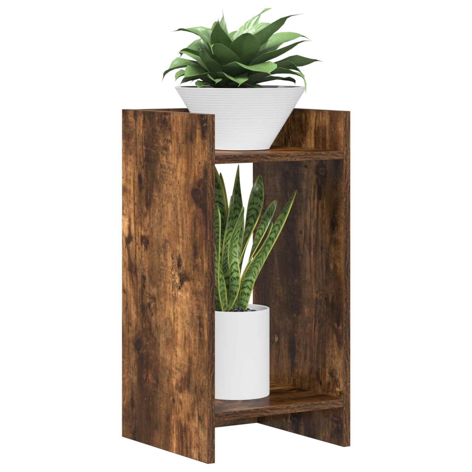 Plantenstandaard met plank Gerookte Eik 30 x 30 x 60 cm is nu te koop bij PeponiXL, paradijselijk wonen!