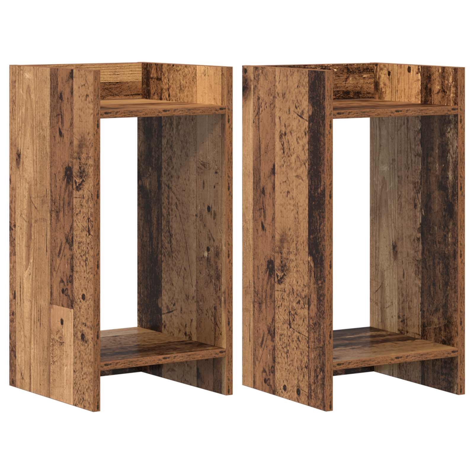 Plantenstandaard met plank 2 pcs Oudhout 30 x 30 x 60 cm is nu te koop bij PeponiXL, paradijselijk wonen!