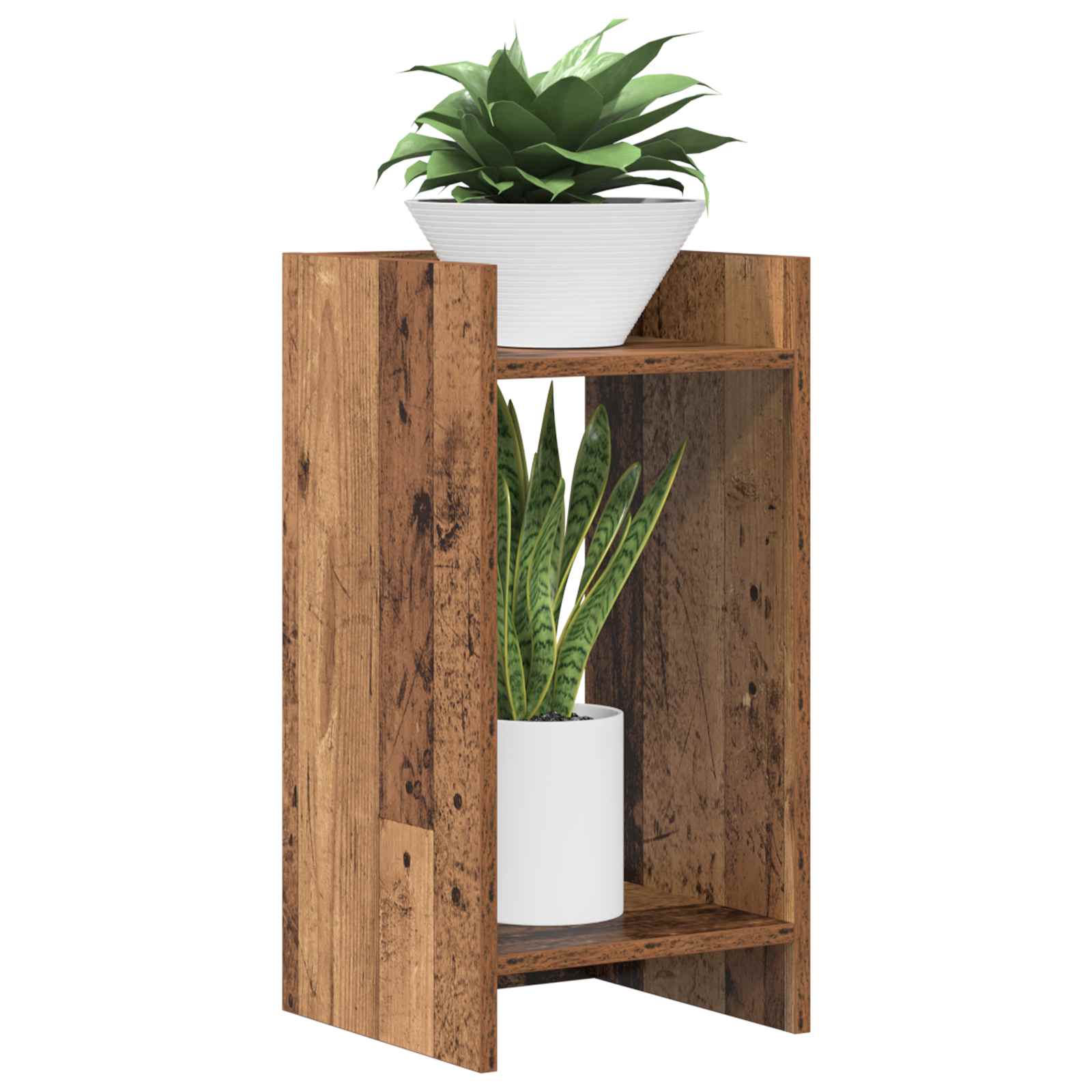 Plantenstandaard met plank 2 pcs Oudhout 30 x 30 x 60 cm is nu te koop bij PeponiXL, paradijselijk wonen!