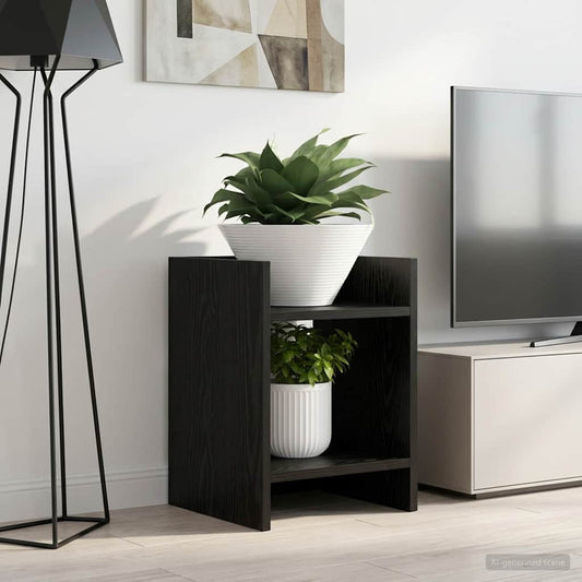 Plantenstandaard met plank 2 pcs Zwarte Eik 30 x 30 x 40 cm is nu te koop bij PeponiXL, paradijselijk wonen!