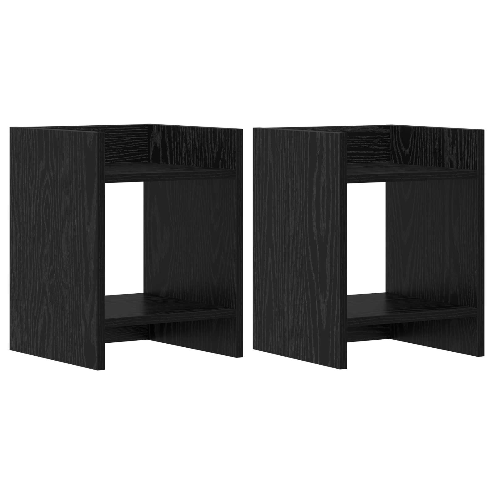 Plantenstandaard met plank 2 pcs Zwarte Eik 30 x 30 x 40 cm is nu te koop bij PeponiXL, paradijselijk wonen!