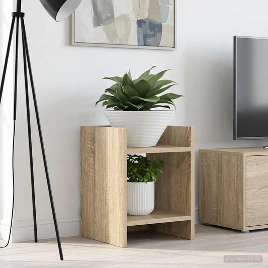 Plantenstandaard met plank Sonoma Eiken 30 x 30 x 40 cm is nu te koop bij PeponiXL, paradijselijk wonen!