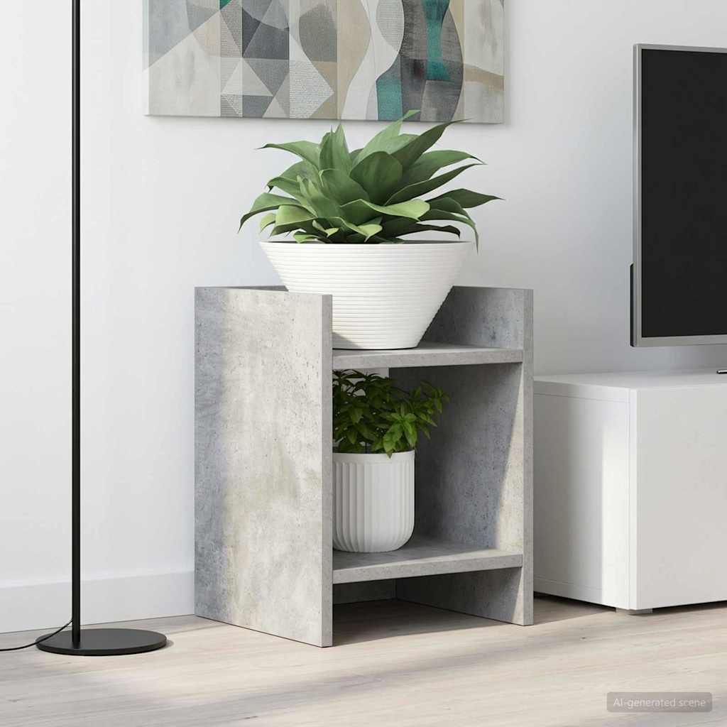Plantenstandaard met plank 2 pcs Beton Grijs 30 x 30 x 40 cm is nu te koop bij PeponiXL, paradijselijk wonen!