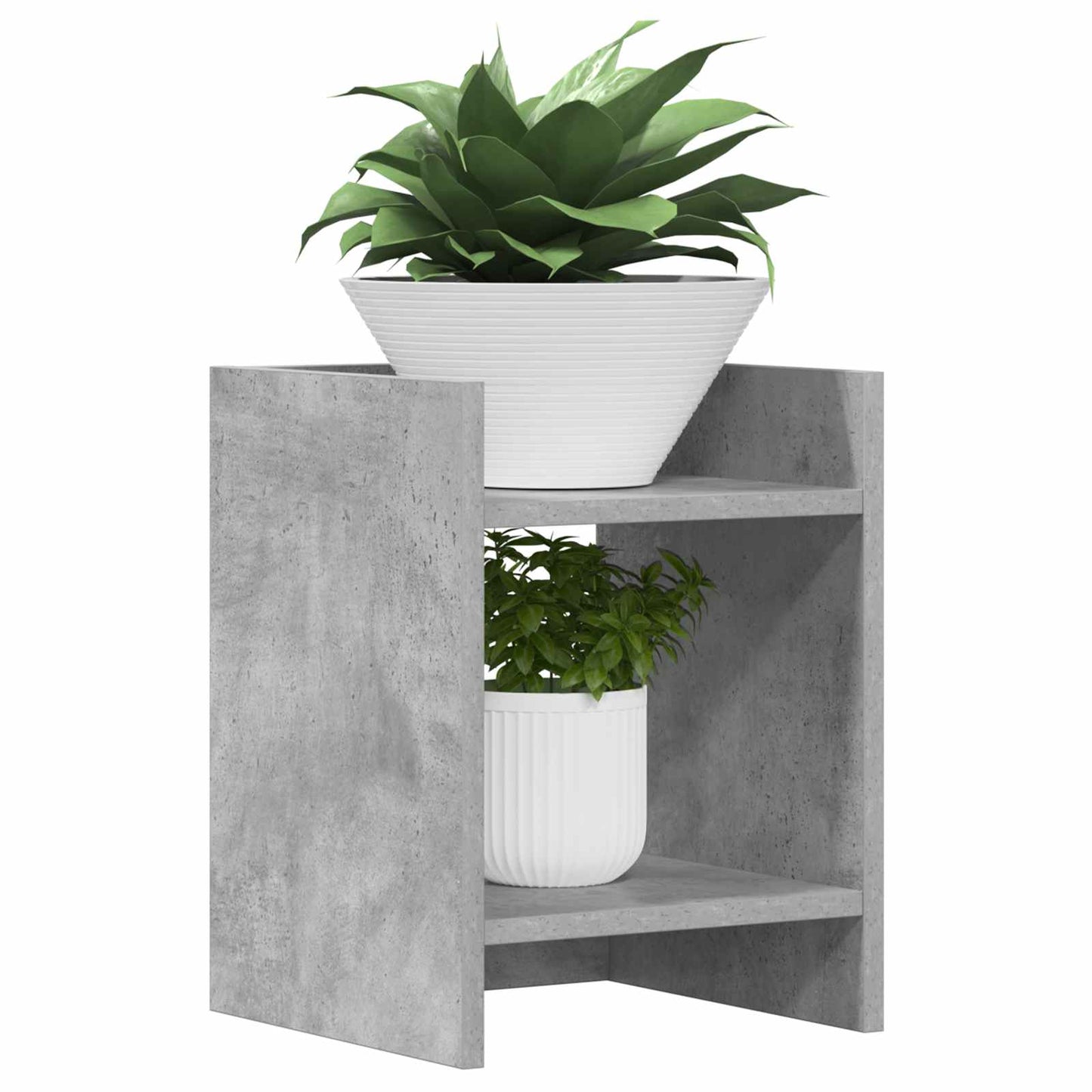 Plantenstandaard met plank 2 pcs Beton Grijs 30 x 30 x 40 cm is nu te koop bij PeponiXL, paradijselijk wonen!