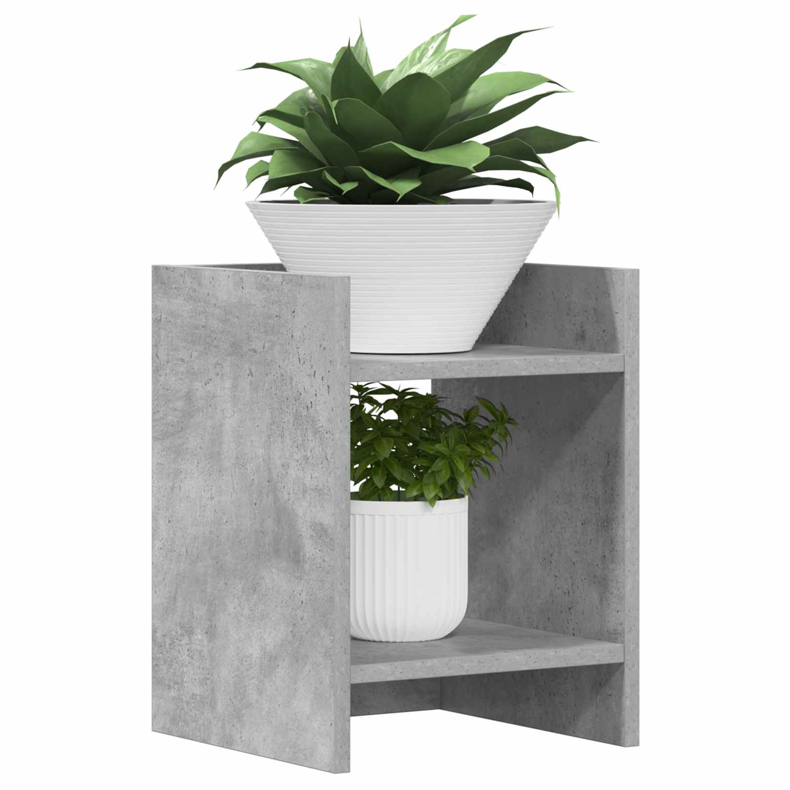 Plantenstandaard met plank 2 pcs Beton Grijs 30 x 30 x 40 cm is nu te koop bij PeponiXL, paradijselijk wonen!