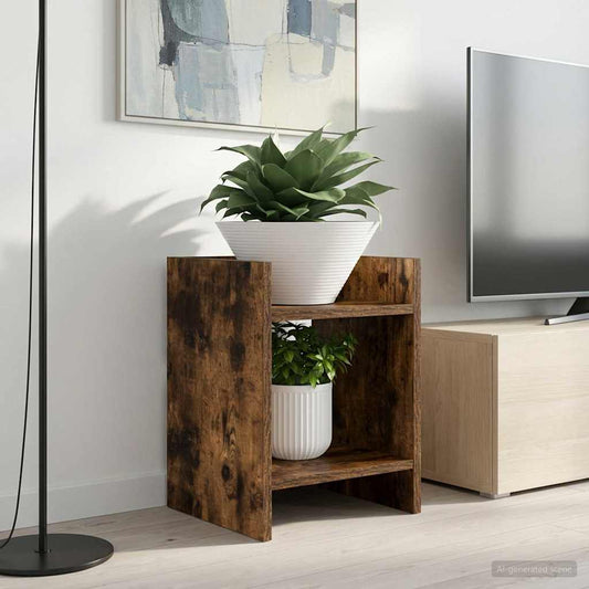 Plantenstandaard met plank Gerookte Eik 30 x 30 x 40 cm is nu te koop bij PeponiXL, paradijselijk wonen!