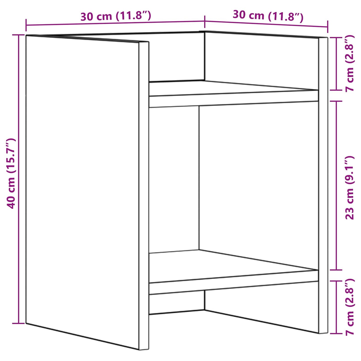 Plantenstandaard met plank Gerookte Eik 30 x 30 x 40 cm is nu te koop bij PeponiXL, paradijselijk wonen!