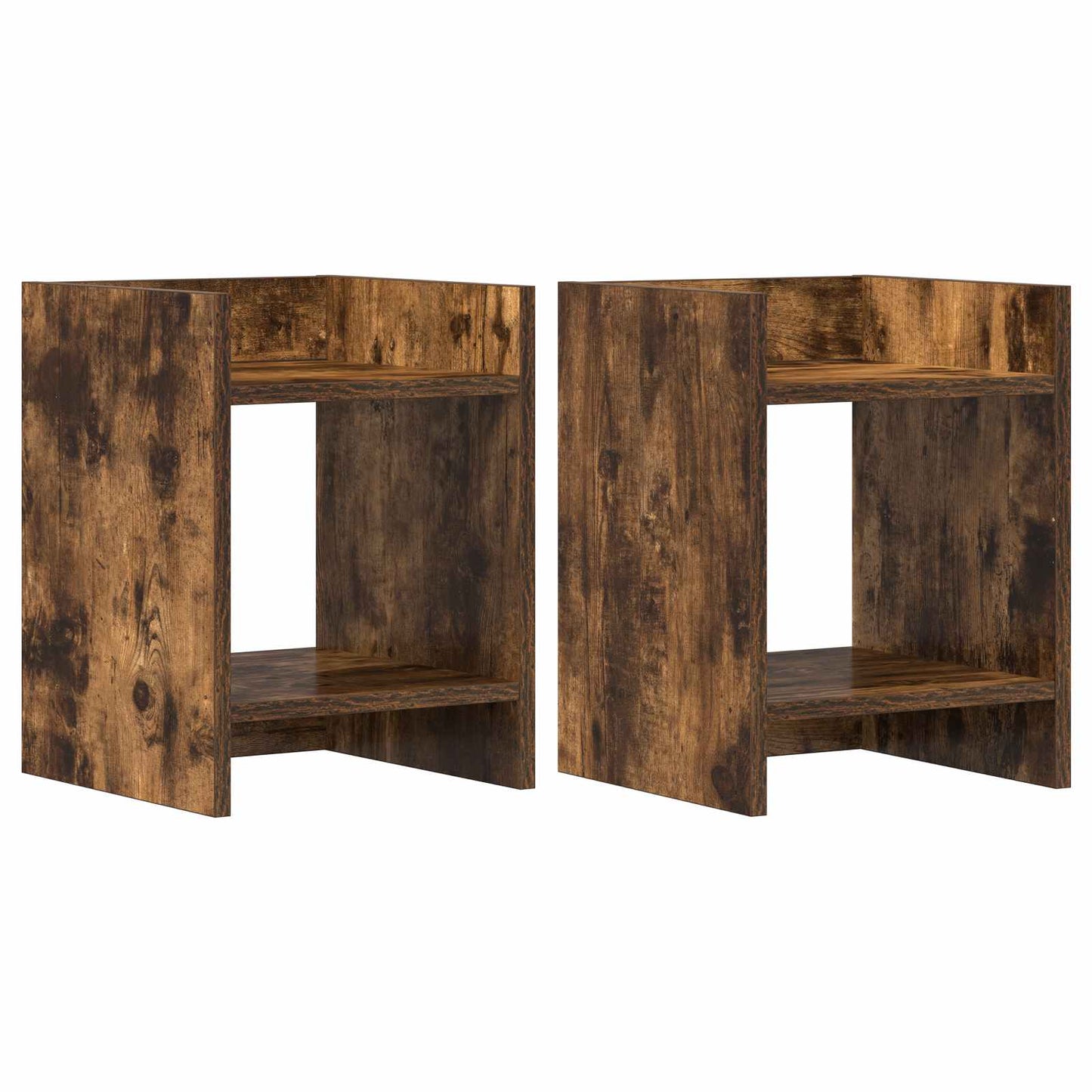 Plantenstandaard met plank 2 pcs Gerookte Eik 30 x 30 x 40 cm is nu te koop bij PeponiXL, paradijselijk wonen!