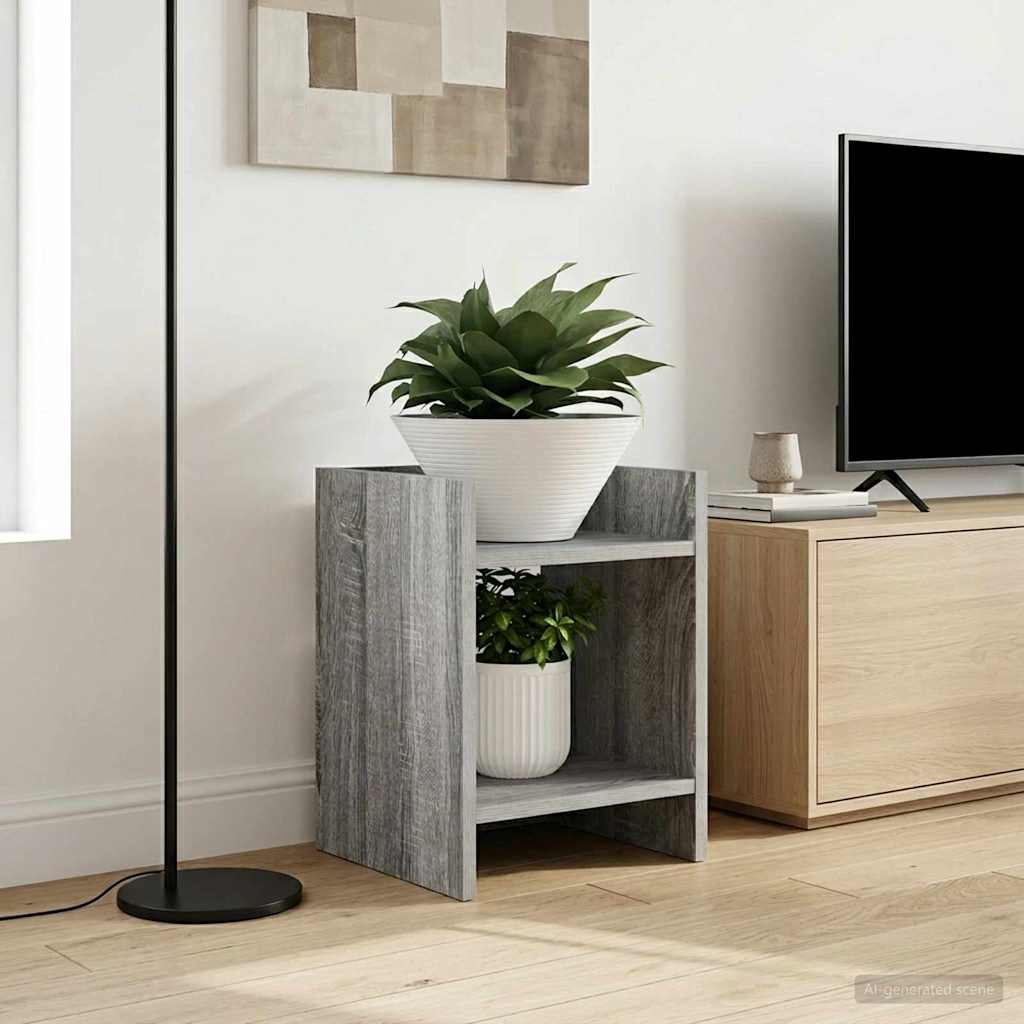 Plantenstandaard met plank 2 pcs Grijze Sonoma 30 x 30 x 40 cm is nu te koop bij PeponiXL, paradijselijk wonen!