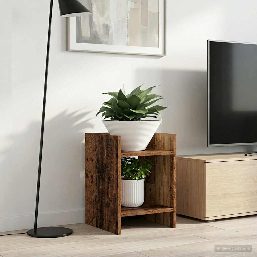 Plantenstandaard met plank 2 pcs Oudhout 30 x 30 x 40 cm is nu te koop bij PeponiXL, paradijselijk wonen!