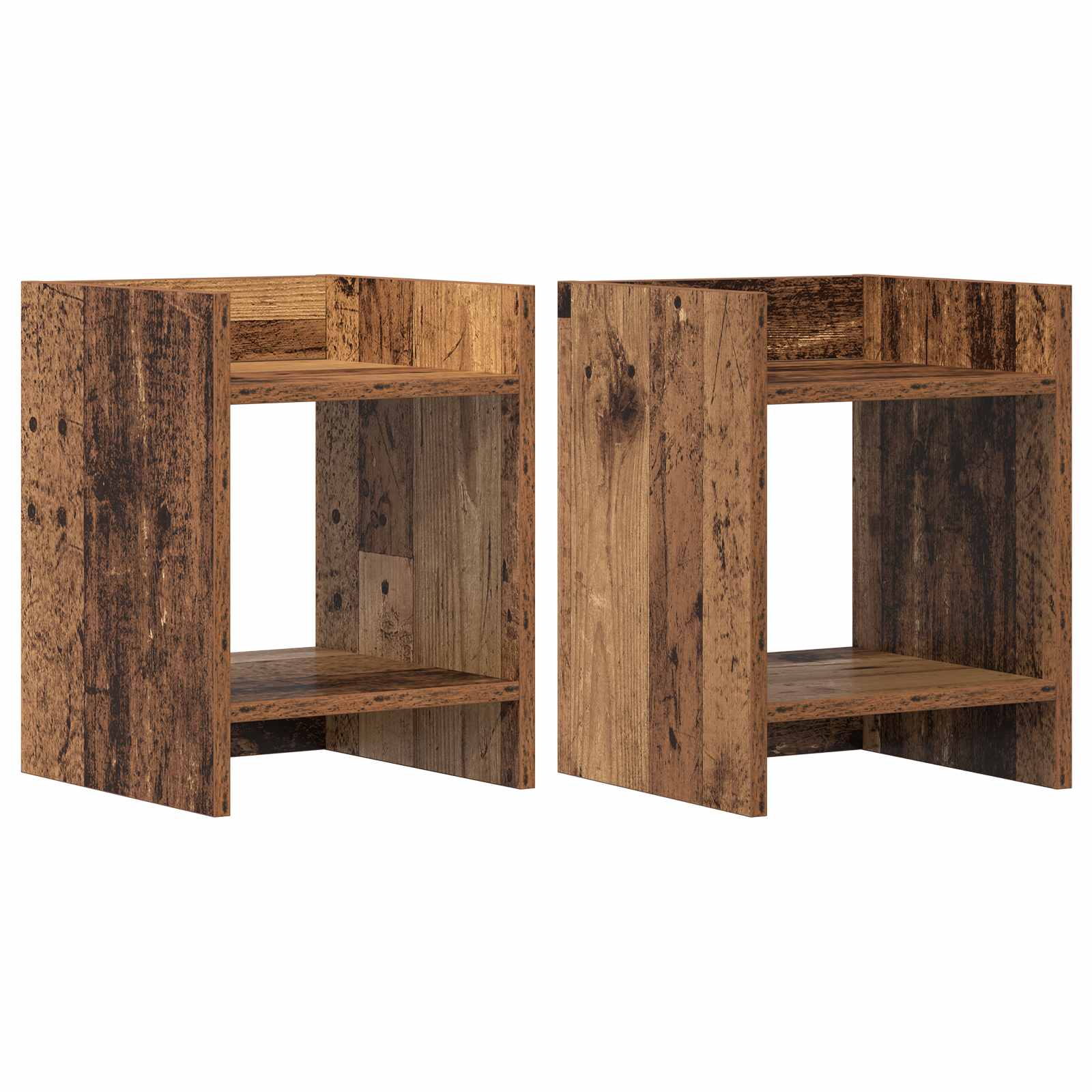 Plantenstandaard met plank 2 pcs Oudhout 30 x 30 x 40 cm is nu te koop bij PeponiXL, paradijselijk wonen!