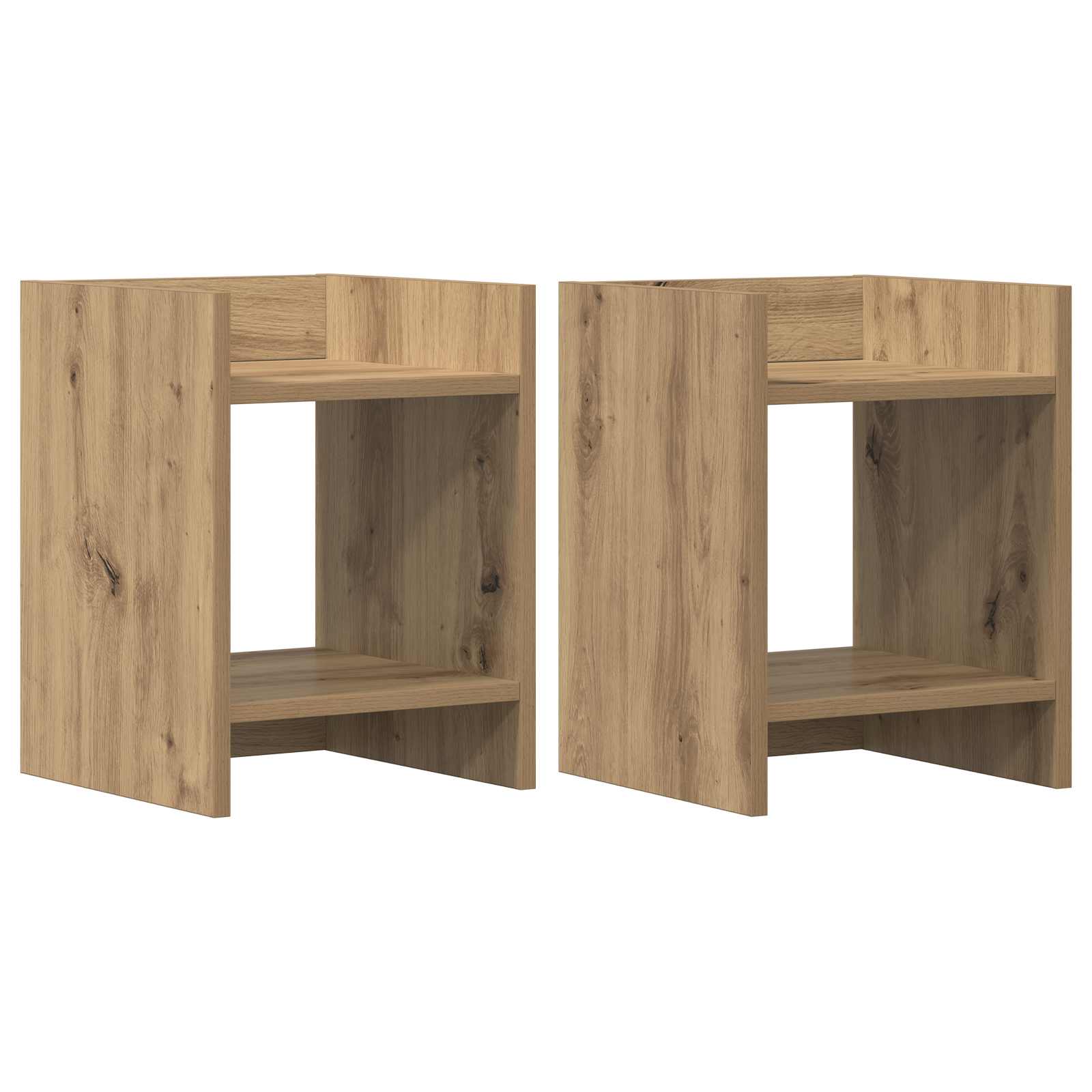 Plantenstandaard met plank 2 pcs Artisan Eik 30 x 30 x 40 cm is nu te koop bij PeponiXL, paradijselijk wonen!