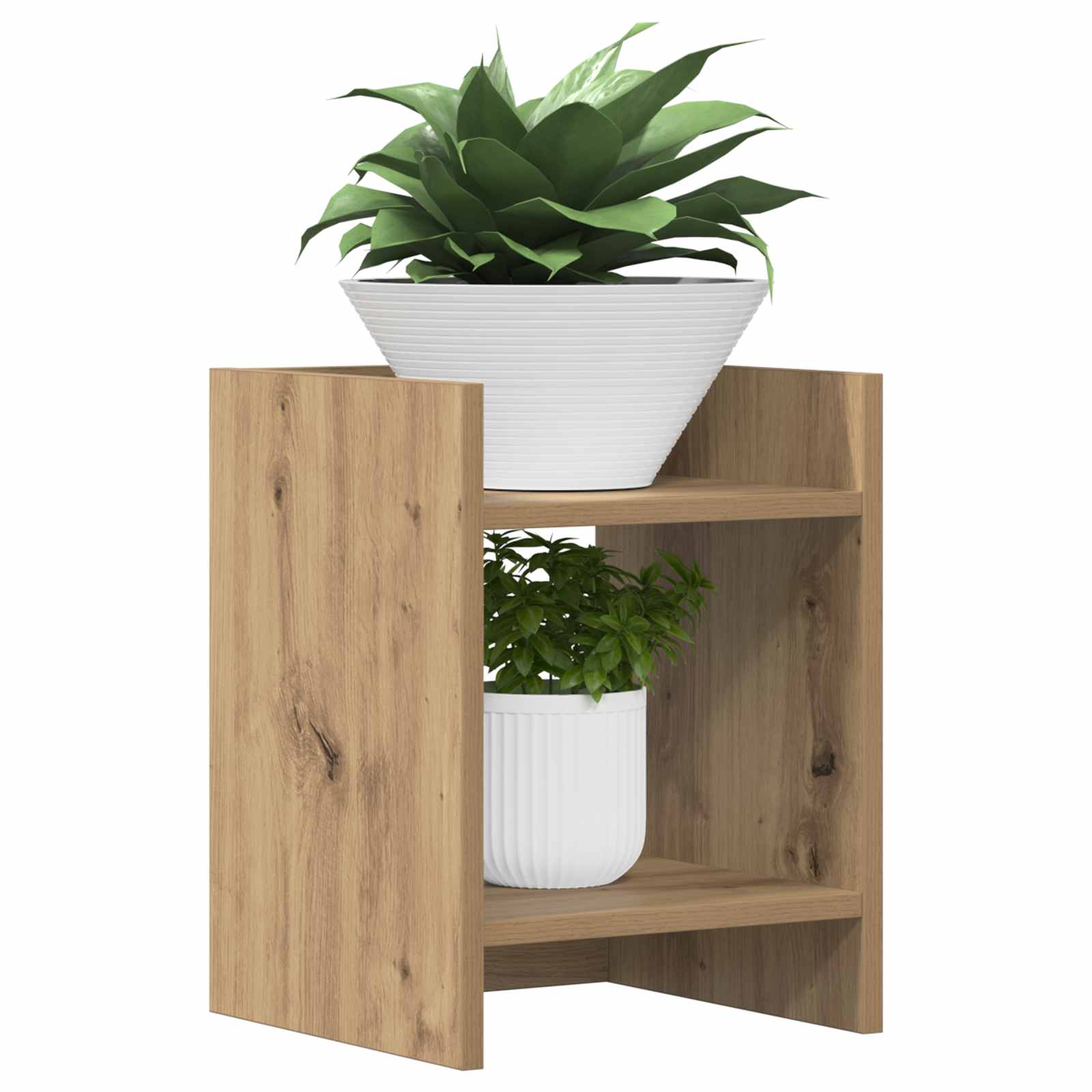 Plantenstandaard met plank 2 pcs Artisan Eik 30 x 30 x 40 cm is nu te koop bij PeponiXL, paradijselijk wonen!