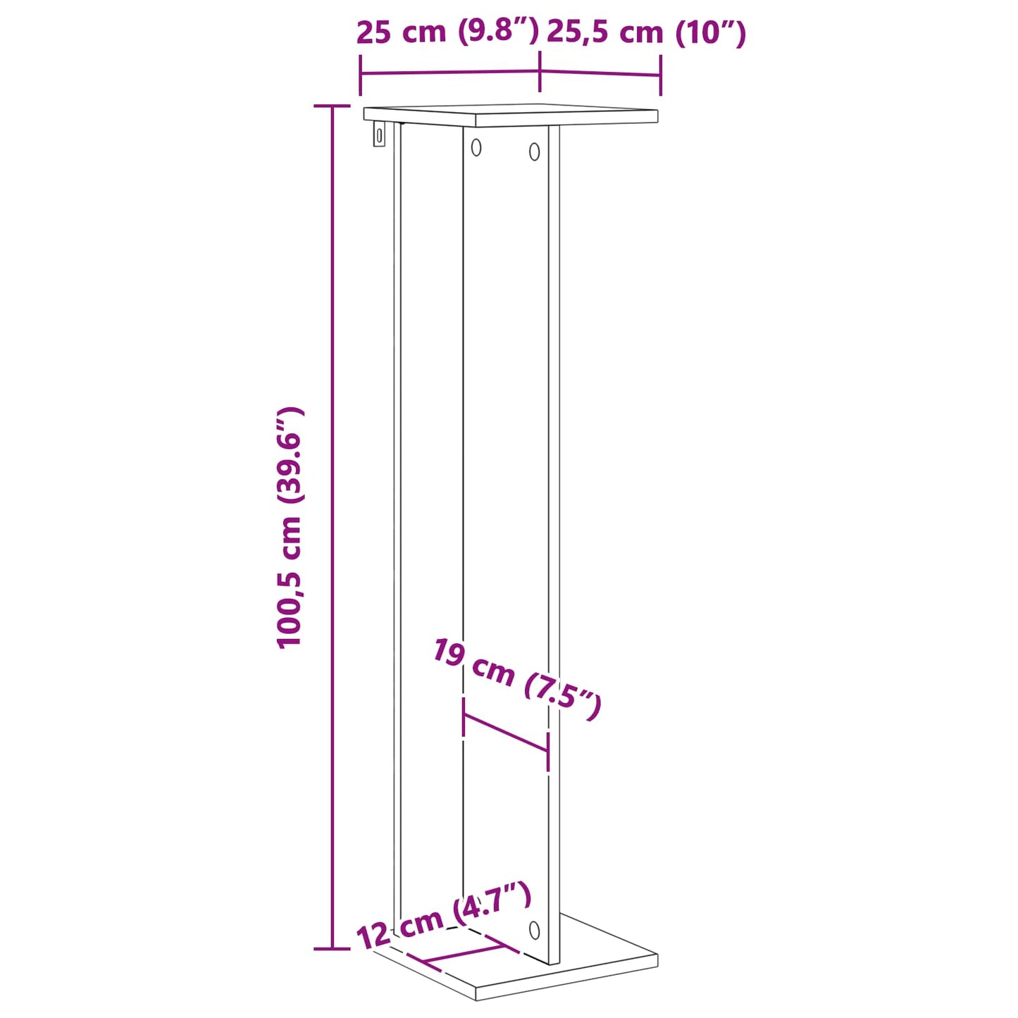 Plantenstandaard Sonoma Eiken 25 x 25,5 x 100,5 cm is nu te koop bij PeponiXL, paradijselijk wonen!