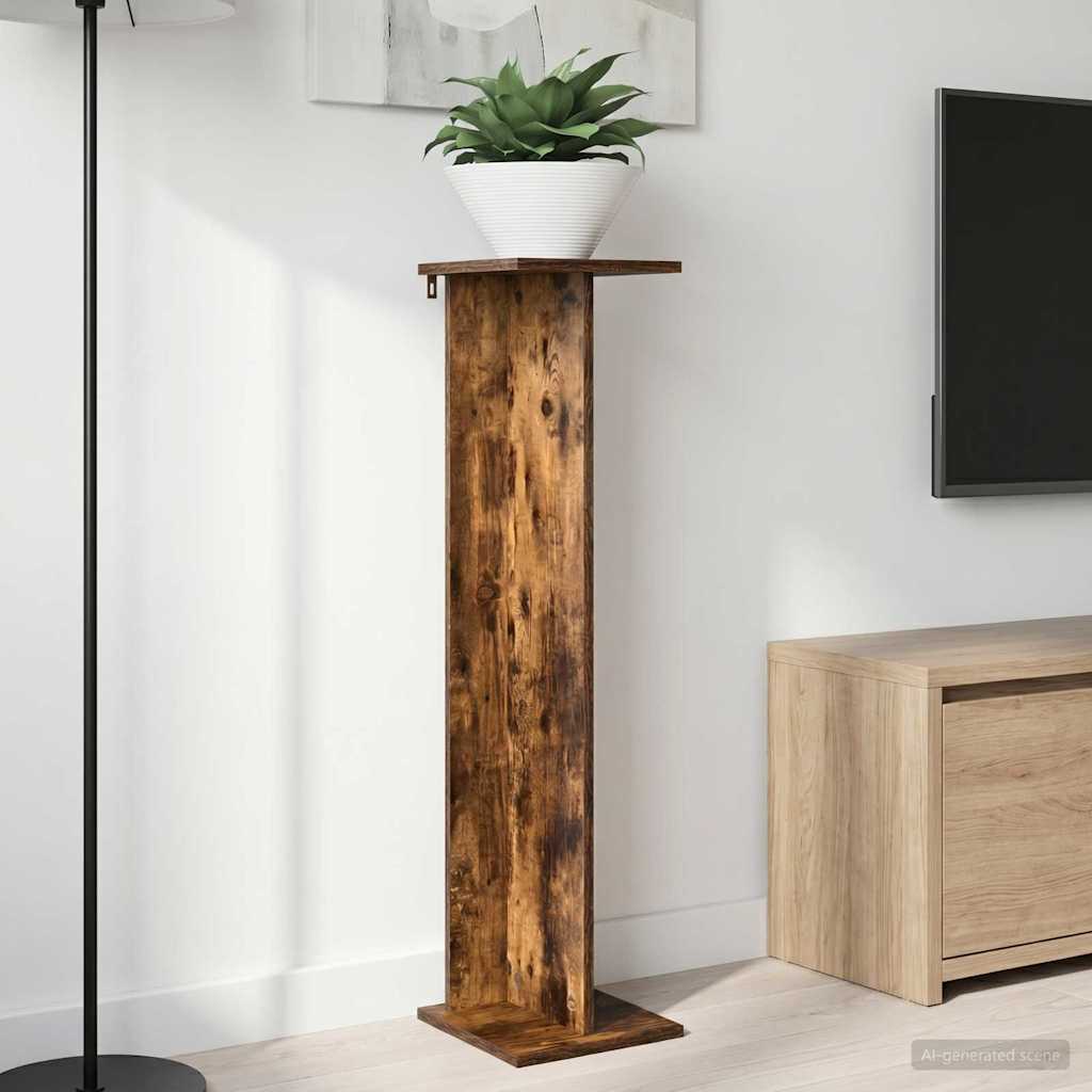 Plantenstandaard 2 pcs Gerookte Eik 25 x 25,5 x 100,5 cm is nu te koop bij PeponiXL, paradijselijk wonen!