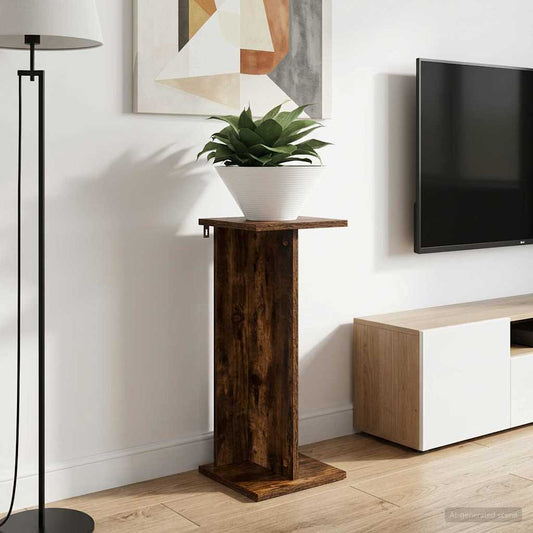 Plantenstandaard 2 pcs Gerookte Eik 25 x 25,5 x 60,5 cm is nu te koop bij PeponiXL, paradijselijk wonen!