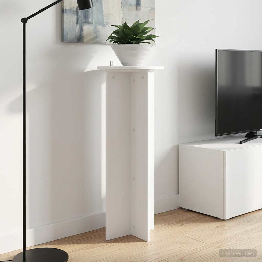 Plantenstandaard 2 pcs Wit Ø40 x 100 cm Bewerkt hout is nu te koop bij PeponiXL, paradijselijk wonen!