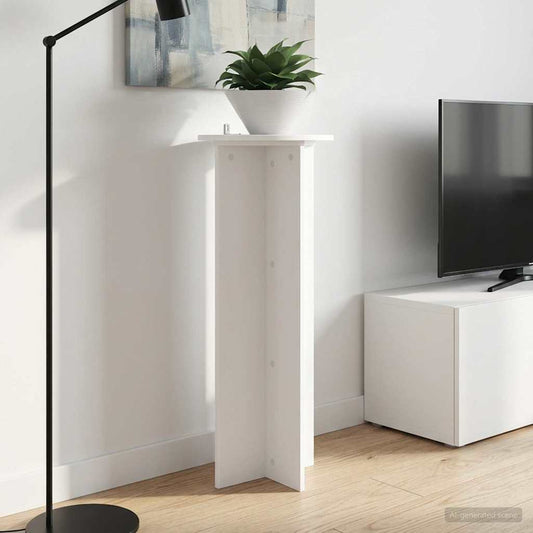 Plantenstandaard 2 pcs Wit Ø40 x 100 cm Bewerkt hout is nu te koop bij PeponiXL, paradijselijk wonen!