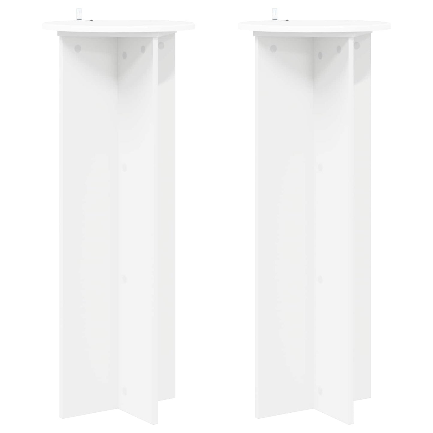 Plantenstandaard 2 pcs Wit Ø40 x 100 cm Bewerkt hout is nu te koop bij PeponiXL, paradijselijk wonen!
