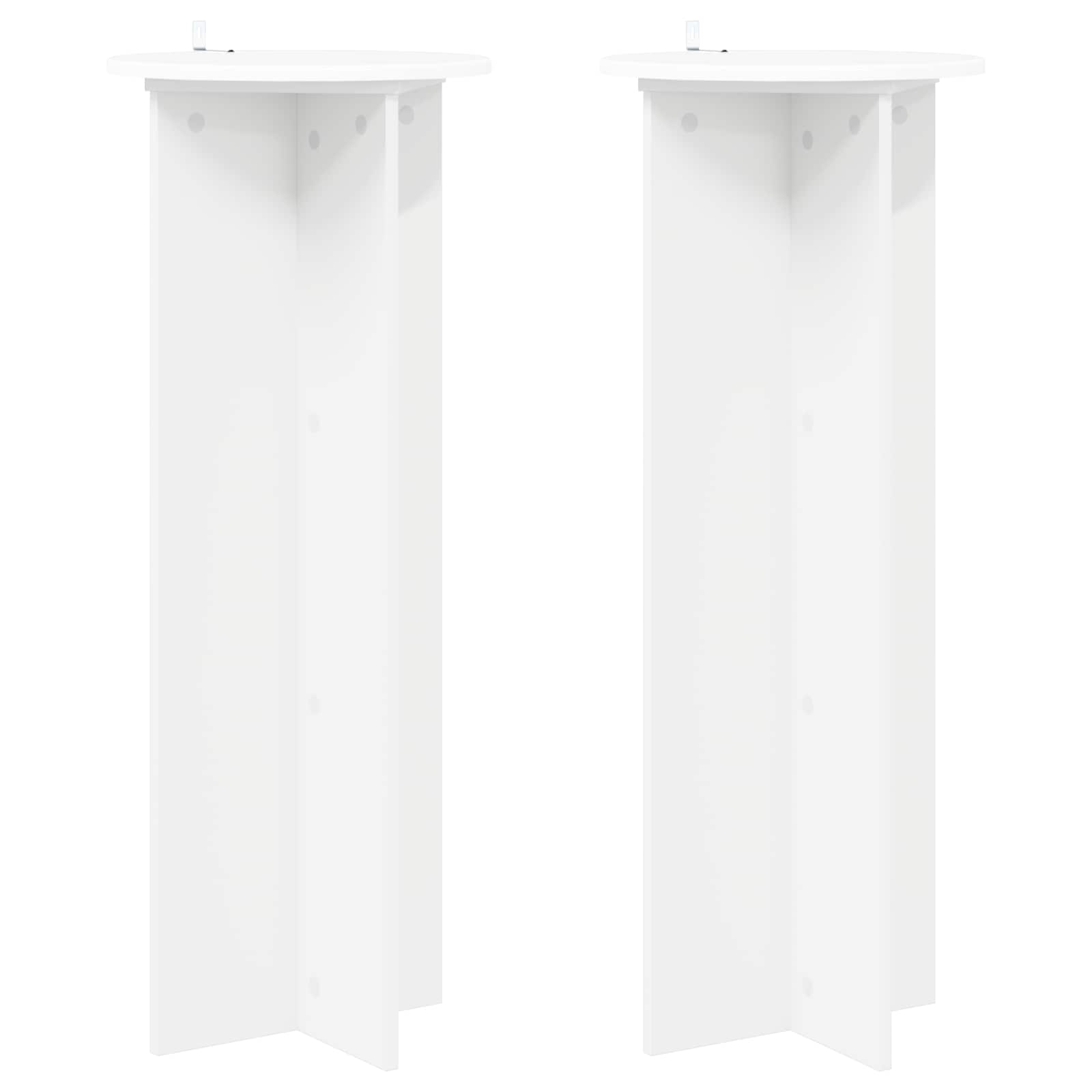 Plantenstandaard 2 pcs Wit Ø40 x 100 cm Bewerkt hout is nu te koop bij PeponiXL, paradijselijk wonen!
