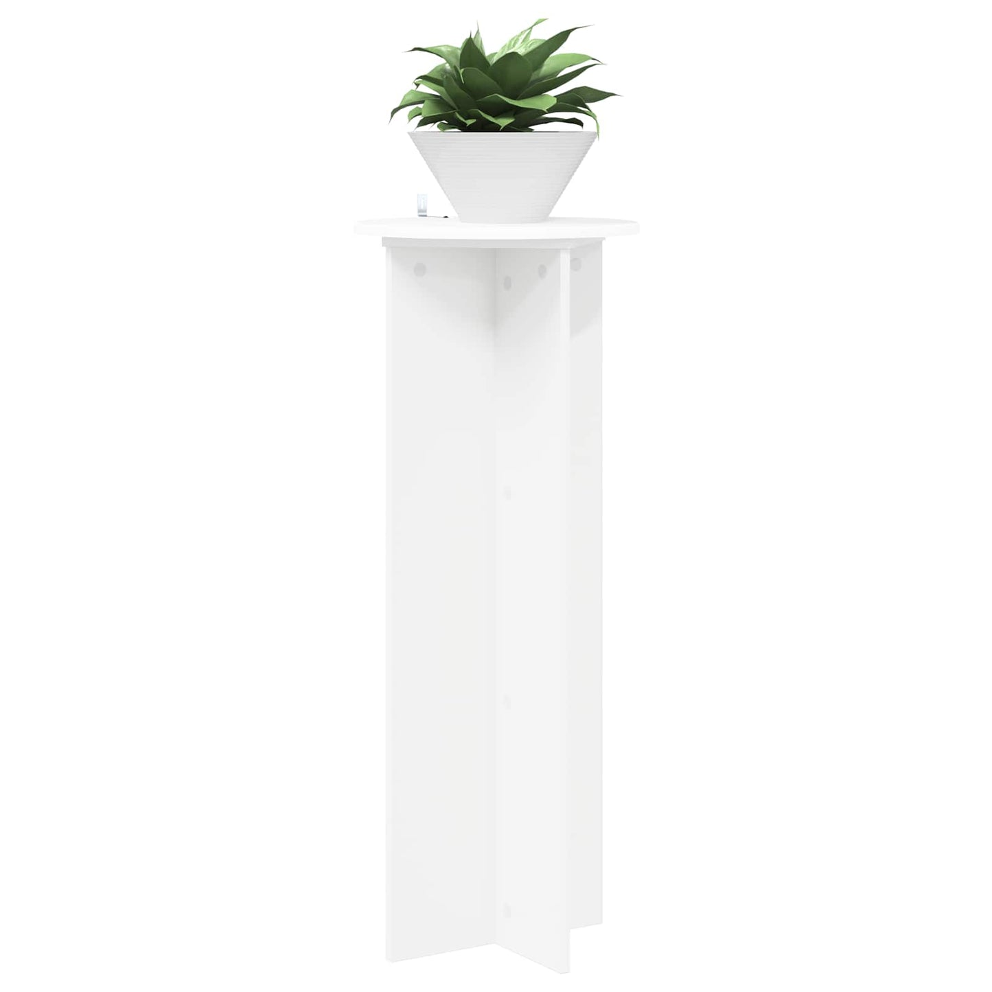 Plantenstandaard 2 pcs Wit Ø40 x 100 cm Bewerkt hout is nu te koop bij PeponiXL, paradijselijk wonen!