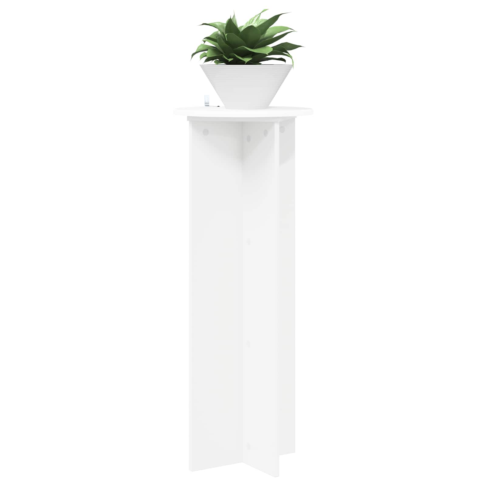 Plantenstandaard 2 pcs Wit Ø40 x 100 cm Bewerkt hout is nu te koop bij PeponiXL, paradijselijk wonen!
