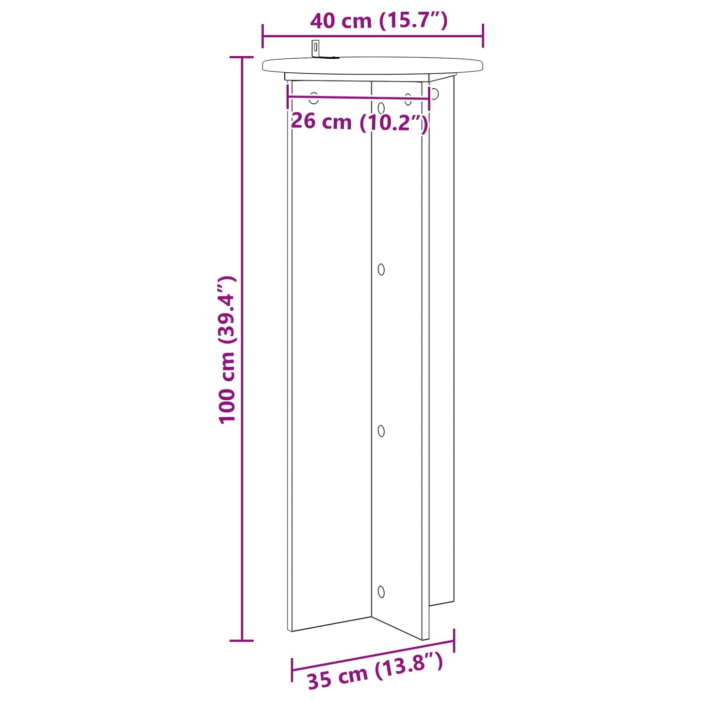 Plantenstandaard 2 pcs Wit Ø40 x 100 cm Bewerkt hout is nu te koop bij PeponiXL, paradijselijk wonen!