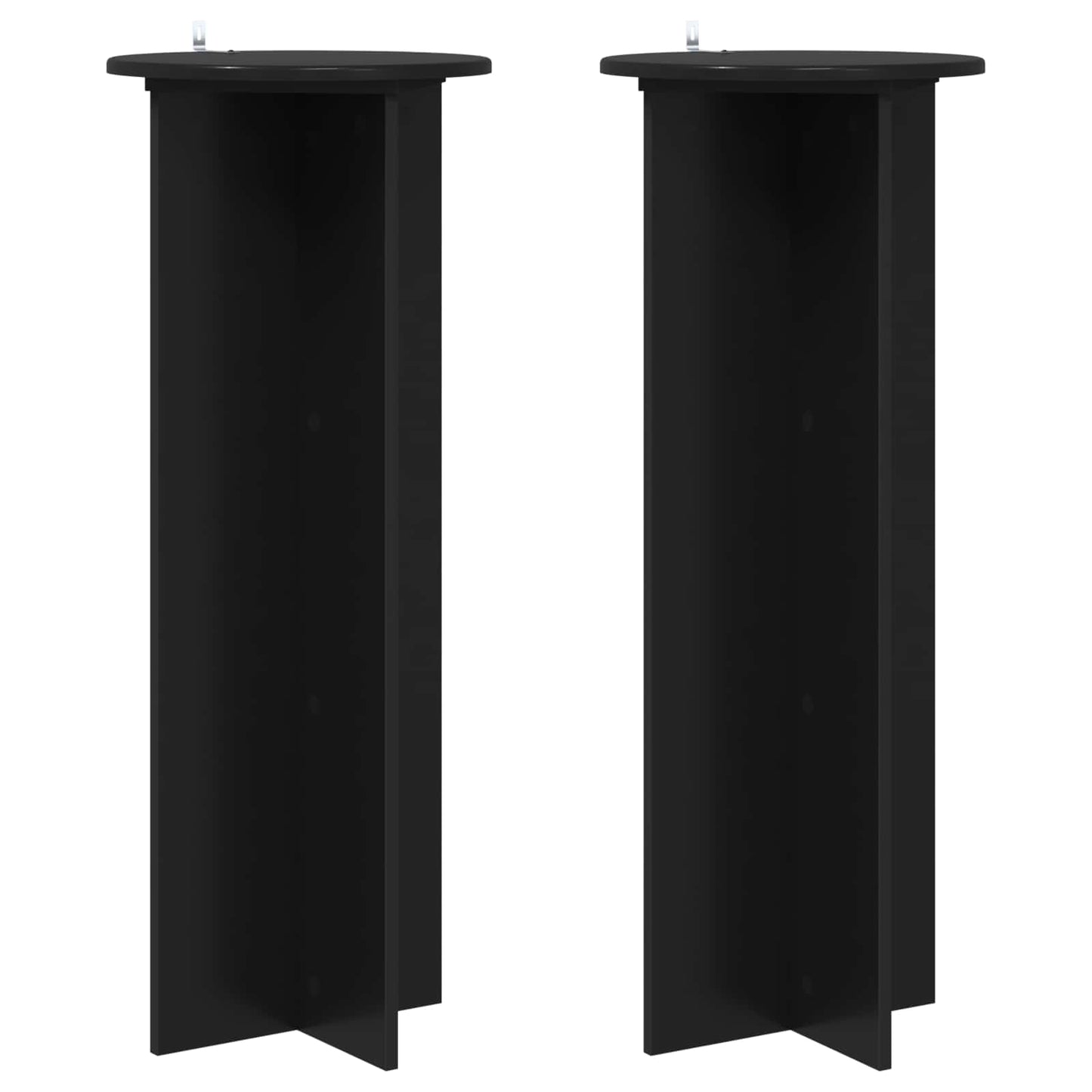 Plantenstandaard 2 pcs Zwart Ø40 x 100 cm Bewerkt hout is nu te koop bij PeponiXL, paradijselijk wonen!