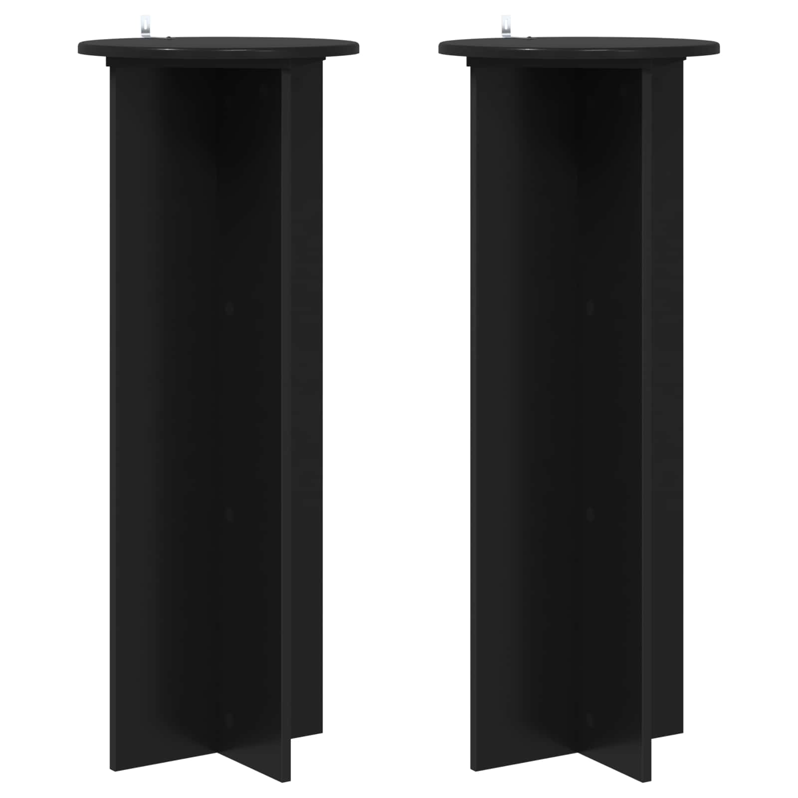 Plantenstandaard 2 pcs Zwart Ø40 x 100 cm Bewerkt hout is nu te koop bij PeponiXL, paradijselijk wonen!