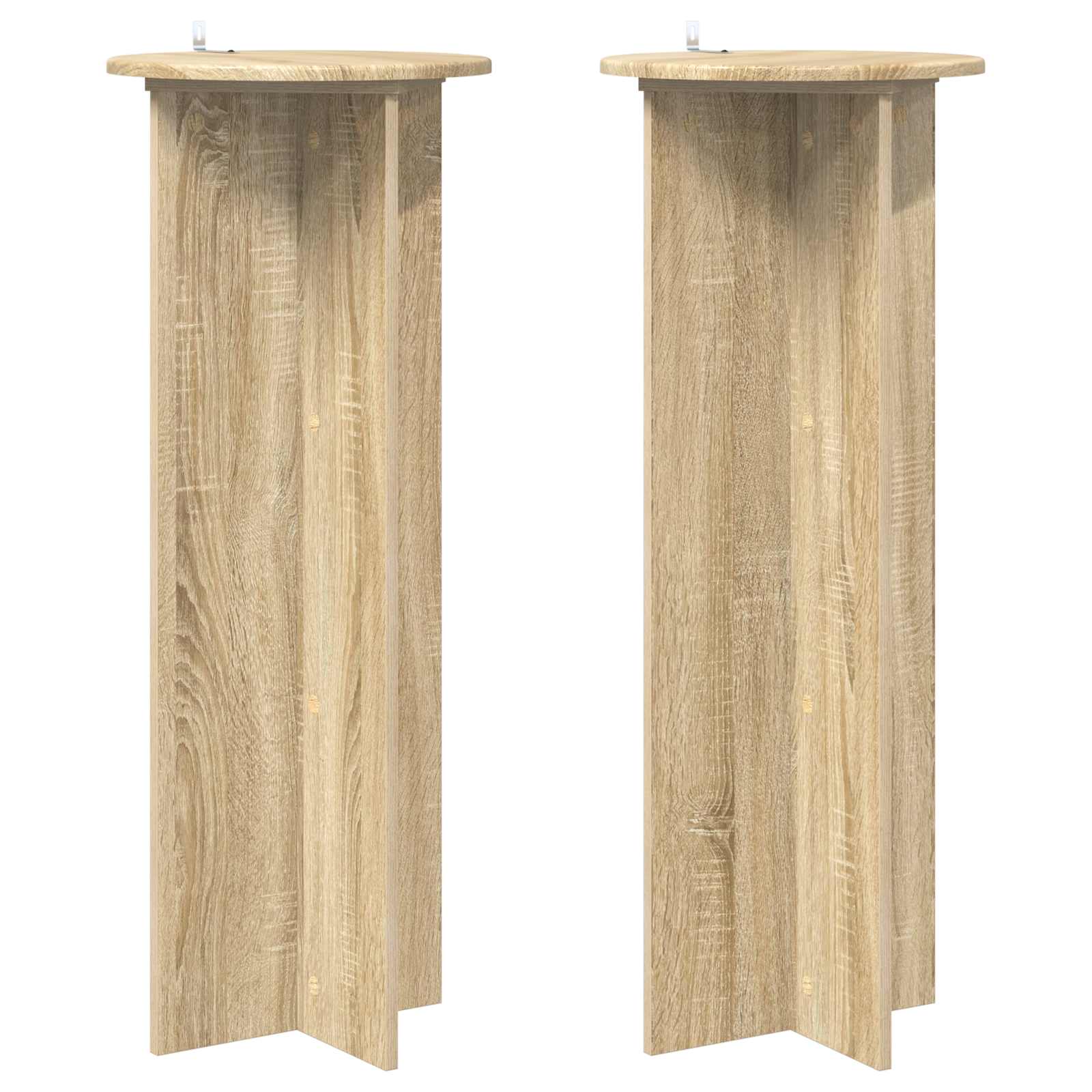 Plantenstandaard 2 pcs Sonoma Eiken Ø40 x 100 cm Bewerkt hout is nu te koop bij PeponiXL, paradijselijk wonen!