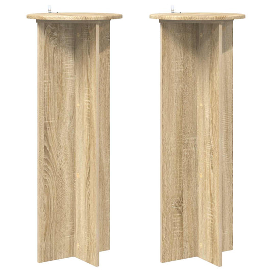 Plantenstandaard 2 pcs Sonoma Eiken Ø40 x 100 cm Bewerkt hout is nu te koop bij PeponiXL, paradijselijk wonen!