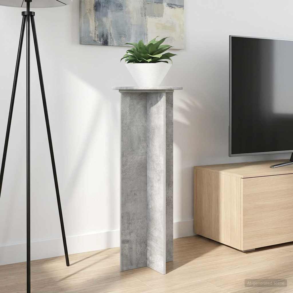 Plantenstandaard 2 pcs Betongrijs Ø40 x 100 cm Bewerkt hout is nu te koop bij PeponiXL, paradijselijk wonen!