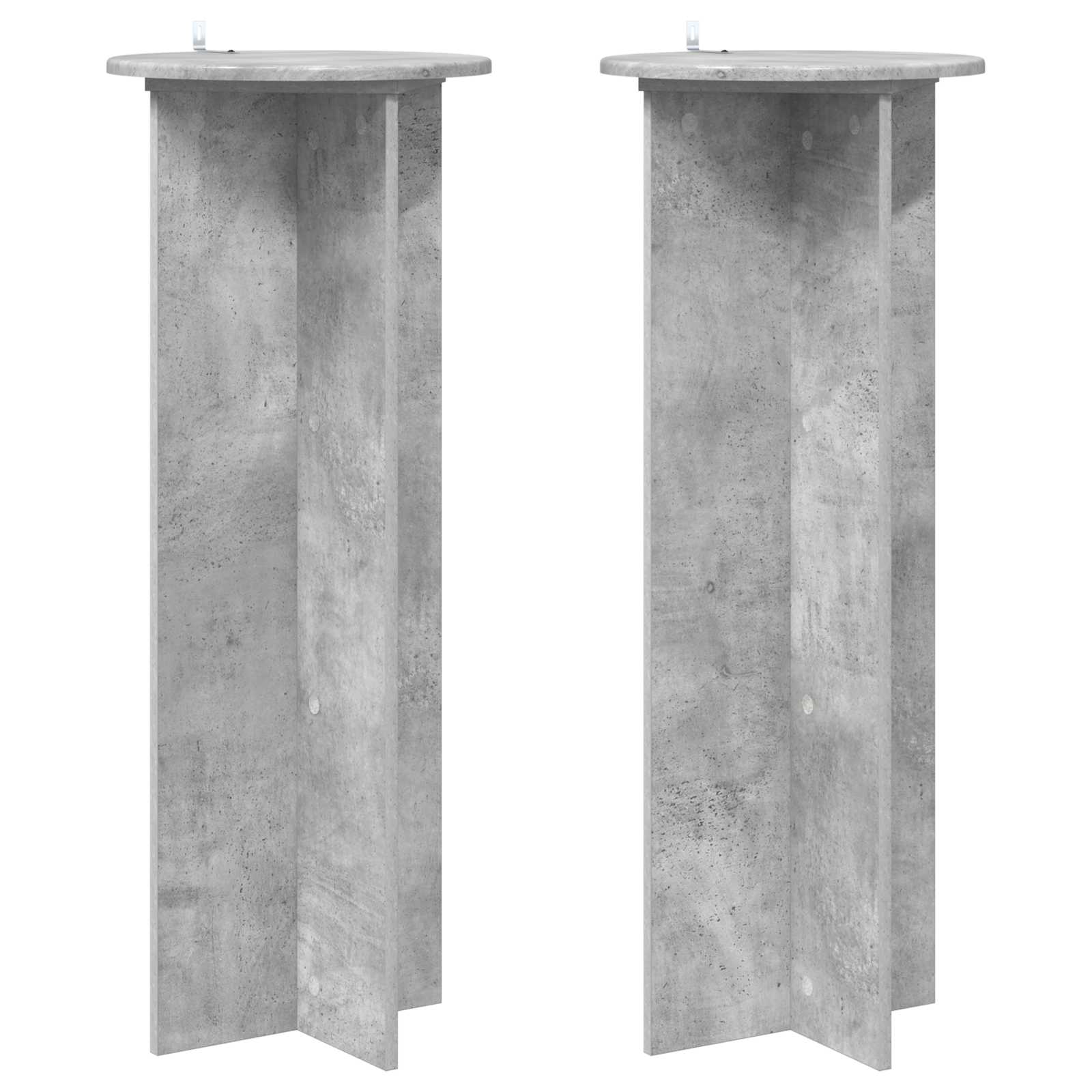 Plantenstandaard 2 pcs Betongrijs Ø40 x 100 cm Bewerkt hout is nu te koop bij PeponiXL, paradijselijk wonen!